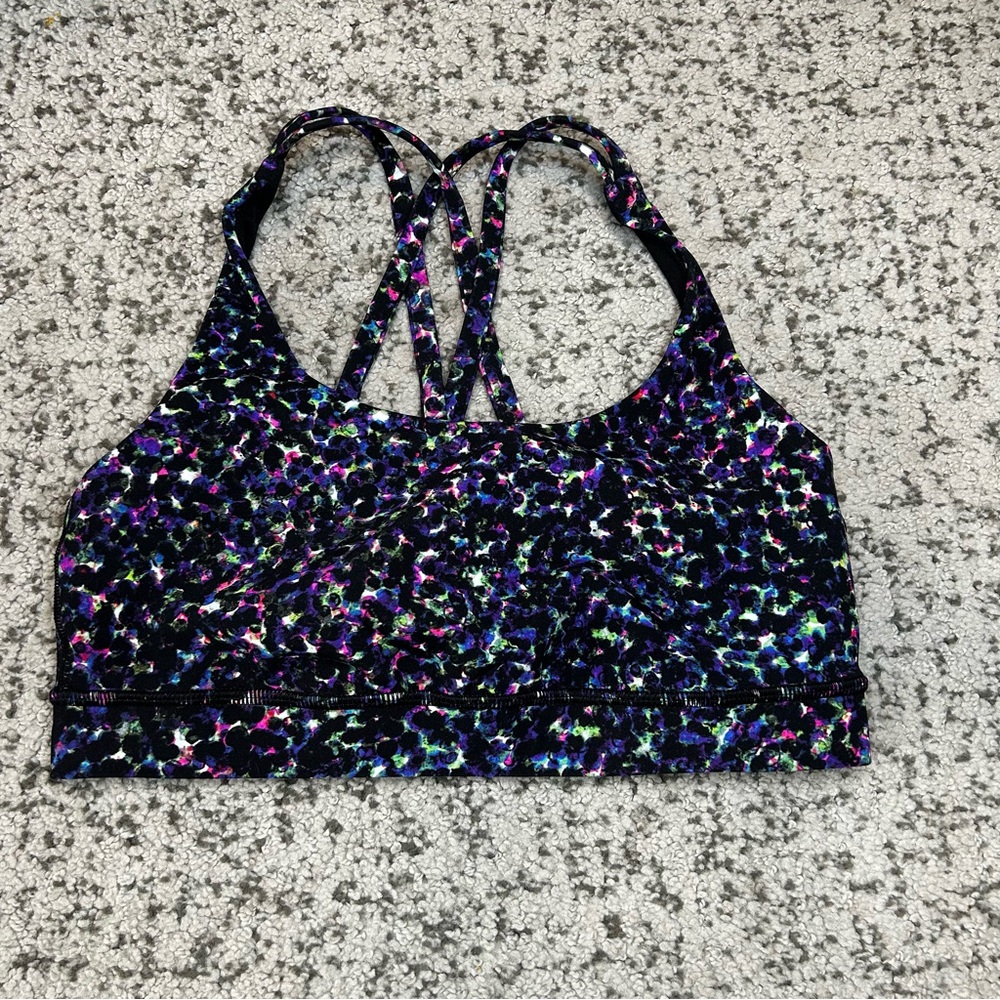 Lululemon Summer Mirage SeaWheeze Energy Sports Bra Size 6